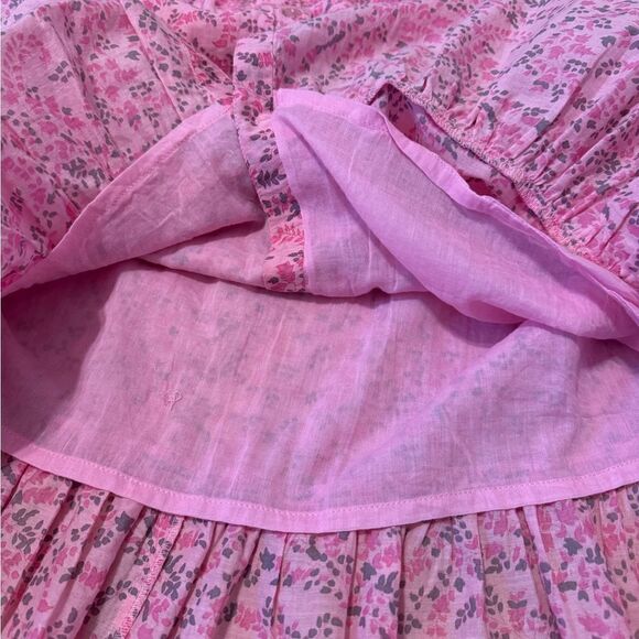 LOLA AUSTRALIA Pink Floral Smocked Sleeveless Midi Dress Women’s Size MED - Picture 8 of 12